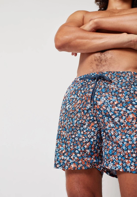 Skiny 080614 men&#39;s floral print swimming shorts